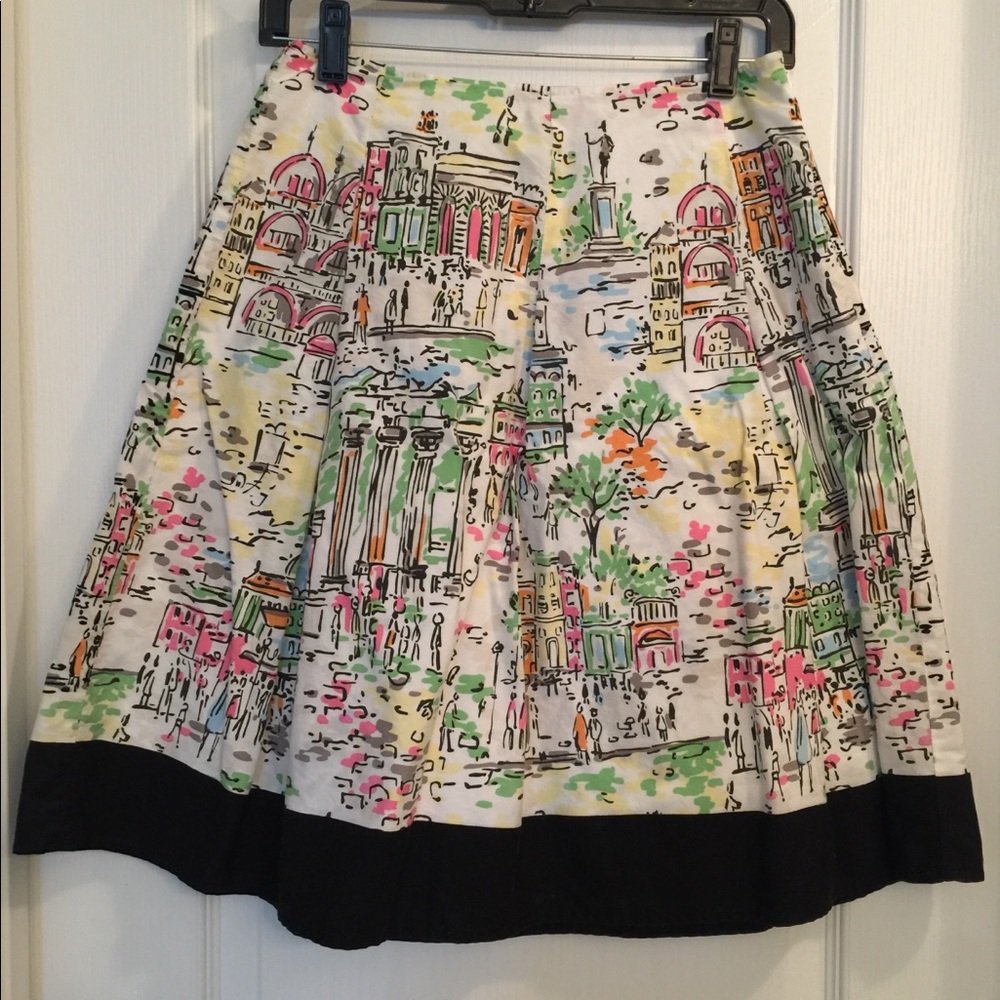 Talbots city print skirt size 2